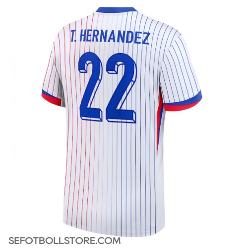 Frankrike Theo Hernandez #22 Replika Bortatröja EM 2024 Kortärmad